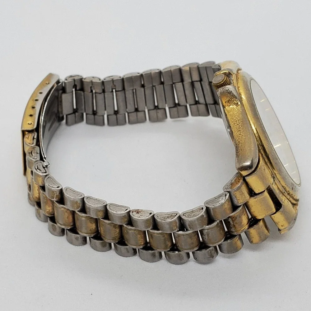 VTG‎ Milan Men's Watch 42MM Gold Dial Date Gold Bracelet Band 7.5